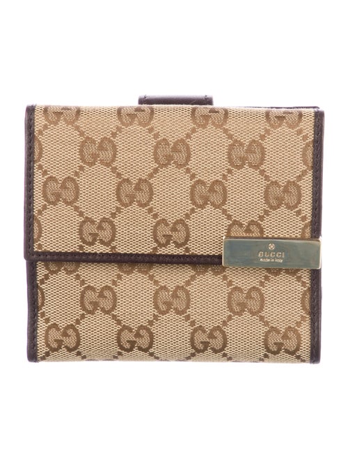 Gucci Compact French Flap GG Canvas Compact Wallet