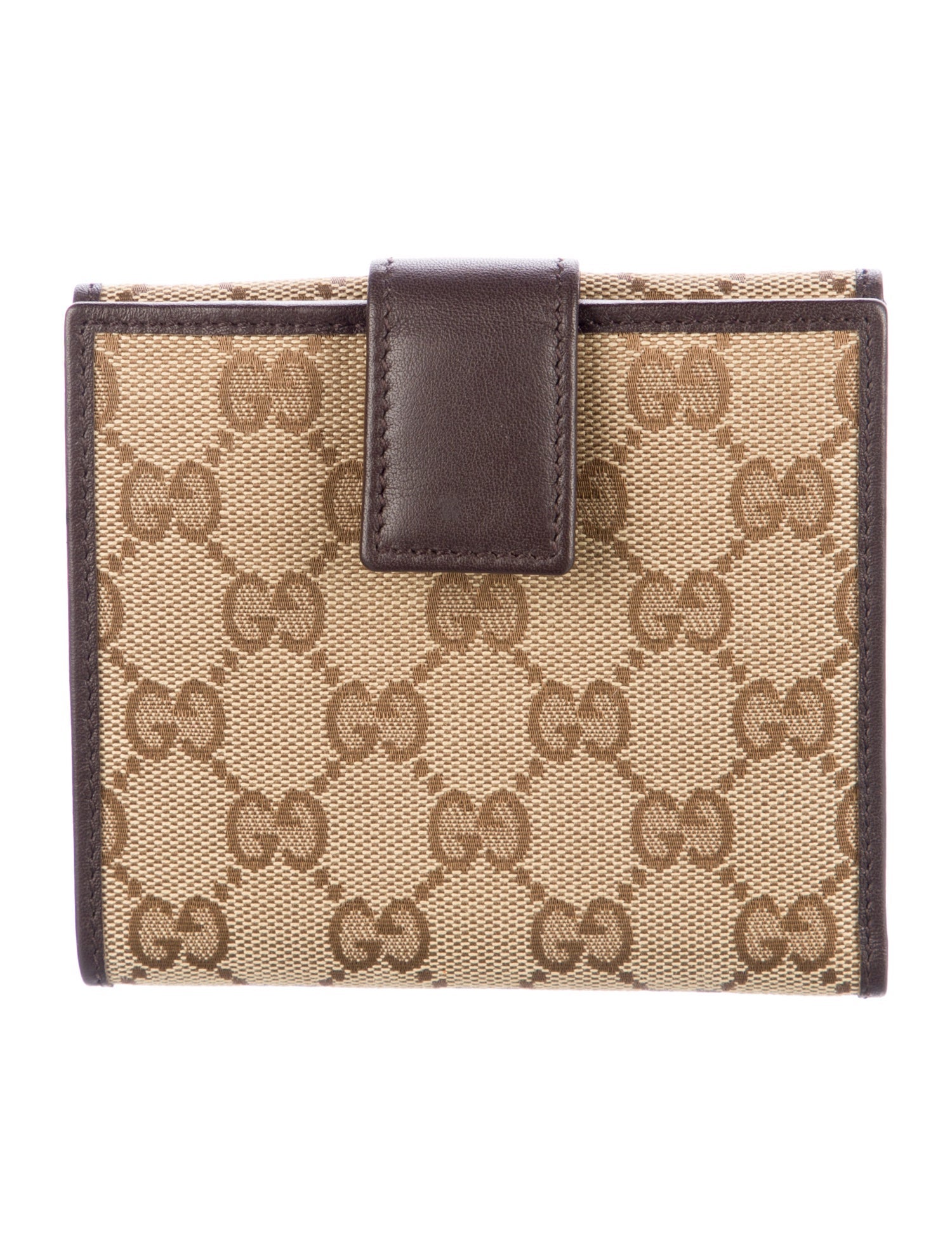 Gucci Compact French Flap GG Canvas Compact Wallet