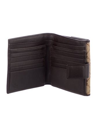Gucci Compact French Flap GG Canvas Compact Wallet