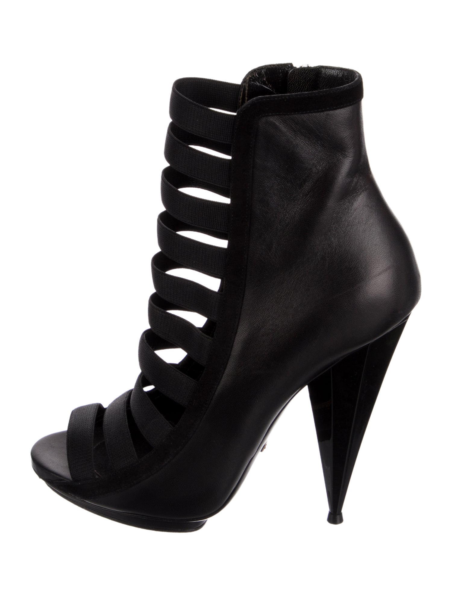 Gucci Leather Cutout Accent Boots