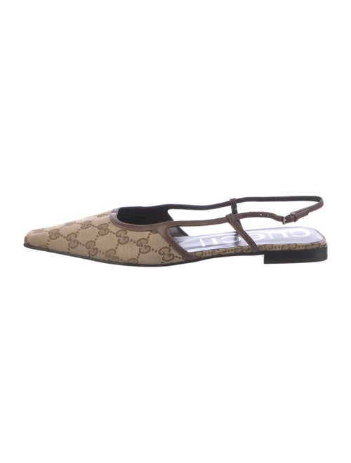 Gucci GG Canvas Canvas Slingback Flats