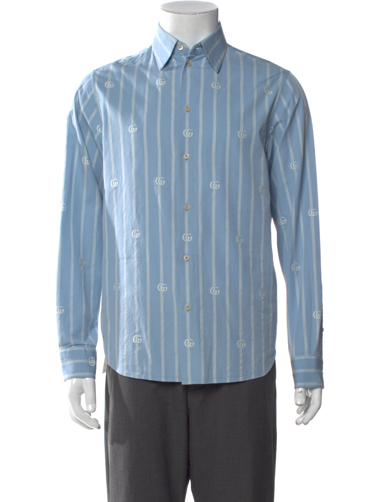 Gucci Double G Logo Long Sleeve Shirt