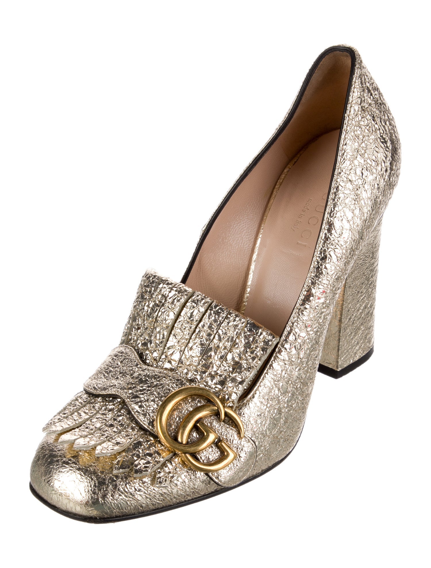 Gucci Double G Logo Leather Pumps
