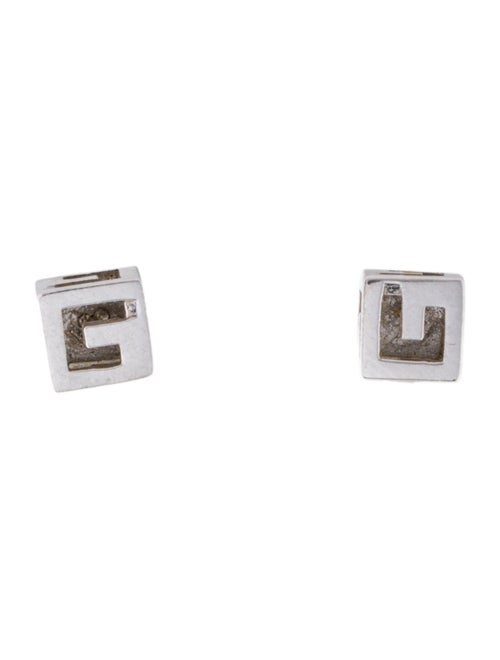 Gucci 18K Logo Cube Stud Earrings