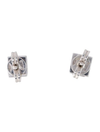 Gucci 18K Logo Cube Stud Earrings