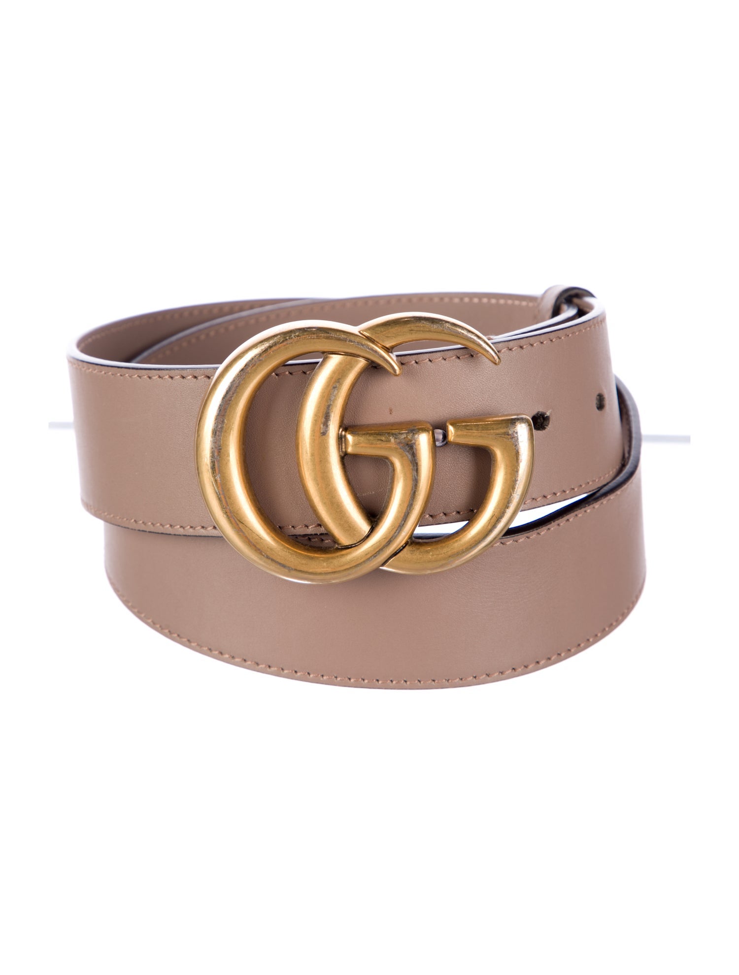 Gucci Double G Logo Leather Belt