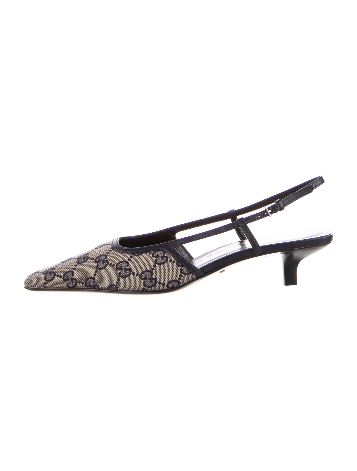Gucci GG Canvas Canvas Slingback Pumps