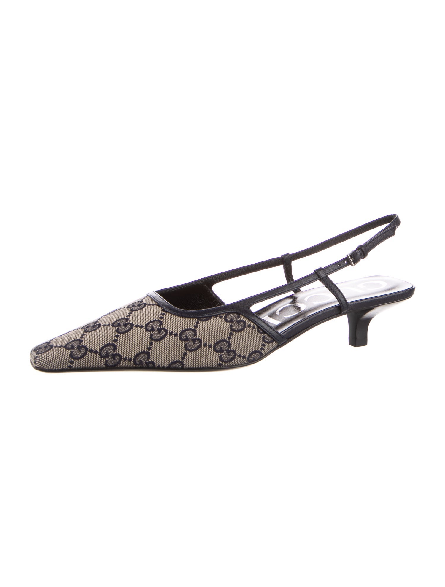 Gucci GG Canvas Canvas Slingback Pumps