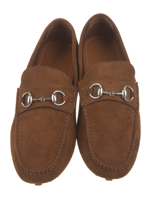 Gucci Horsebit Accent Suede Moccasins