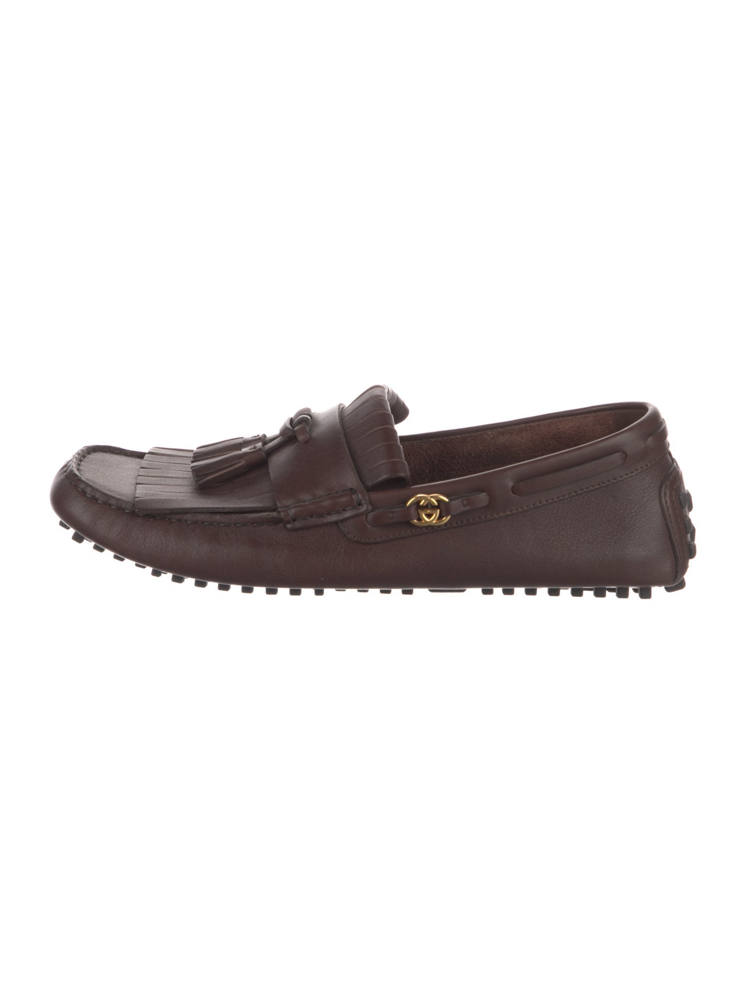 Gucci Interlocking G Logo Leather Loafers
