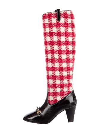 Gucci Interlocking G Horsebit Tweed Sock Boots