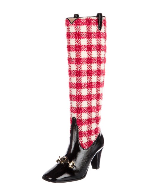 Gucci Interlocking G Horsebit Tweed Sock Boots