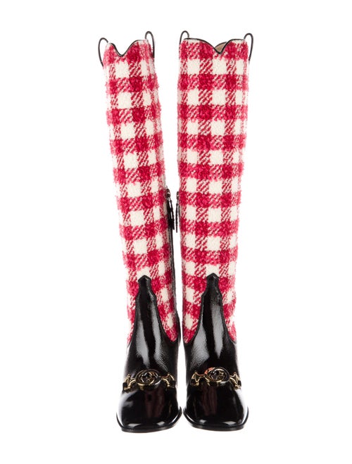 Gucci Interlocking G Horsebit Tweed Sock Boots