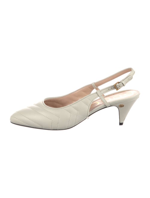Gucci Double G Logo Leather Slingback Pumps