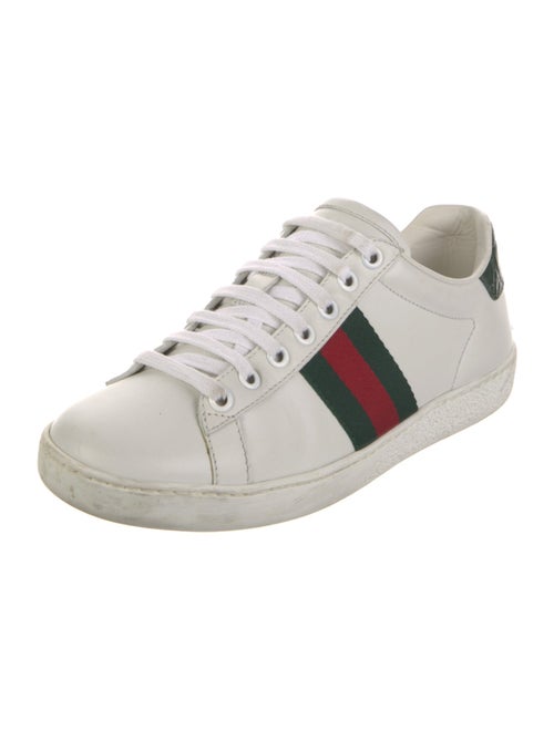 Gucci Web Accent Leather Sneakers