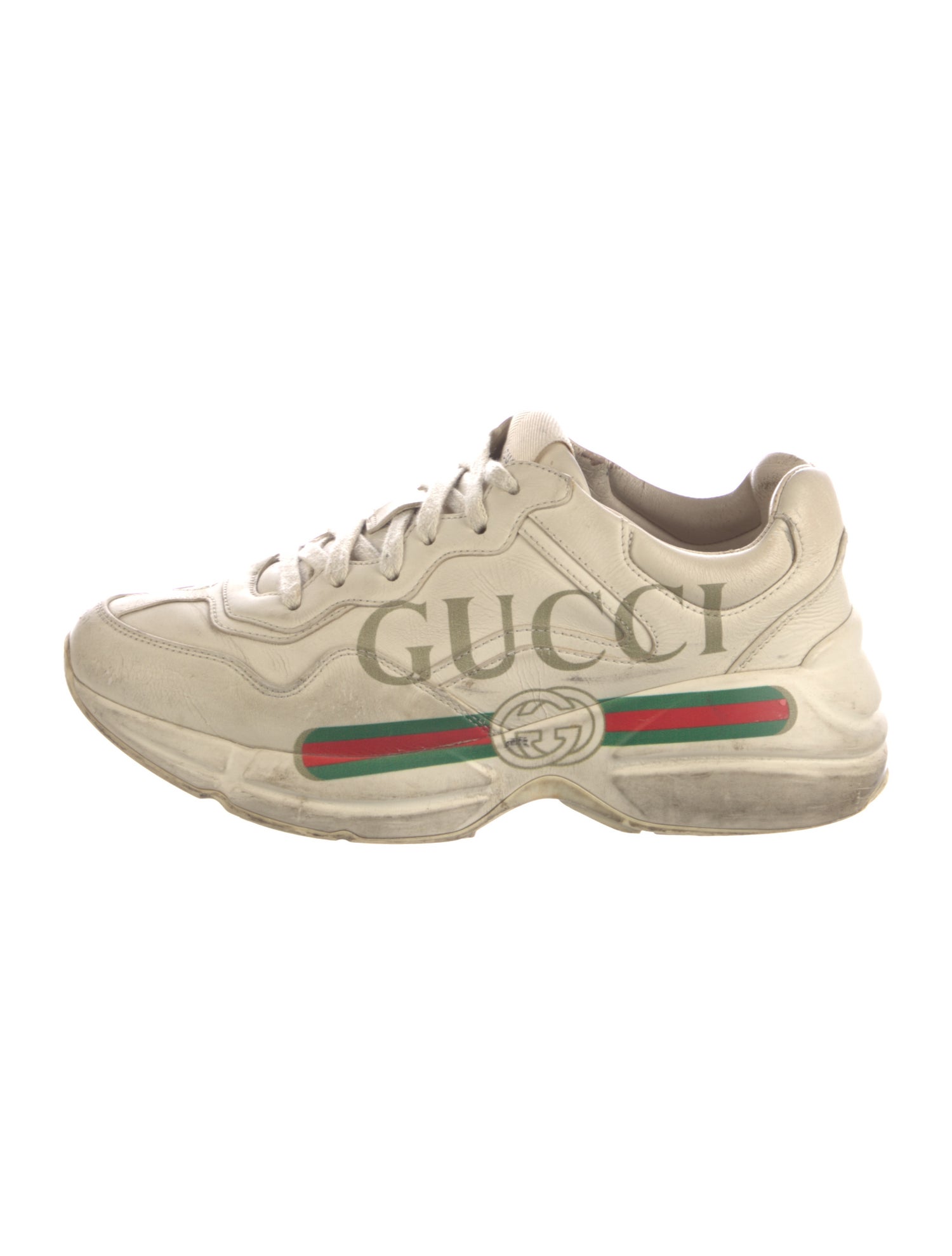 Gucci Web Accent Leather Sneakers