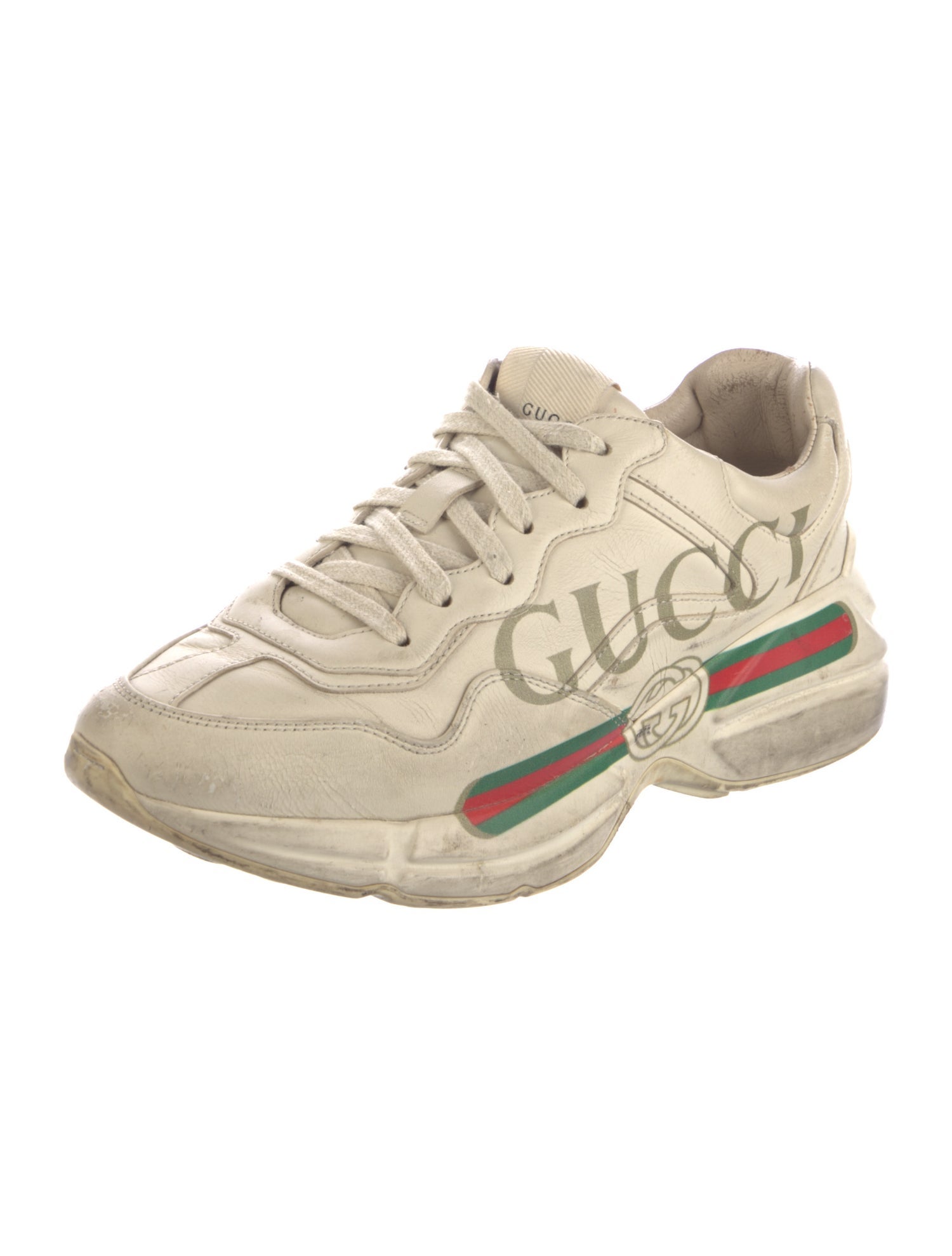 Gucci Web Accent Leather Sneakers