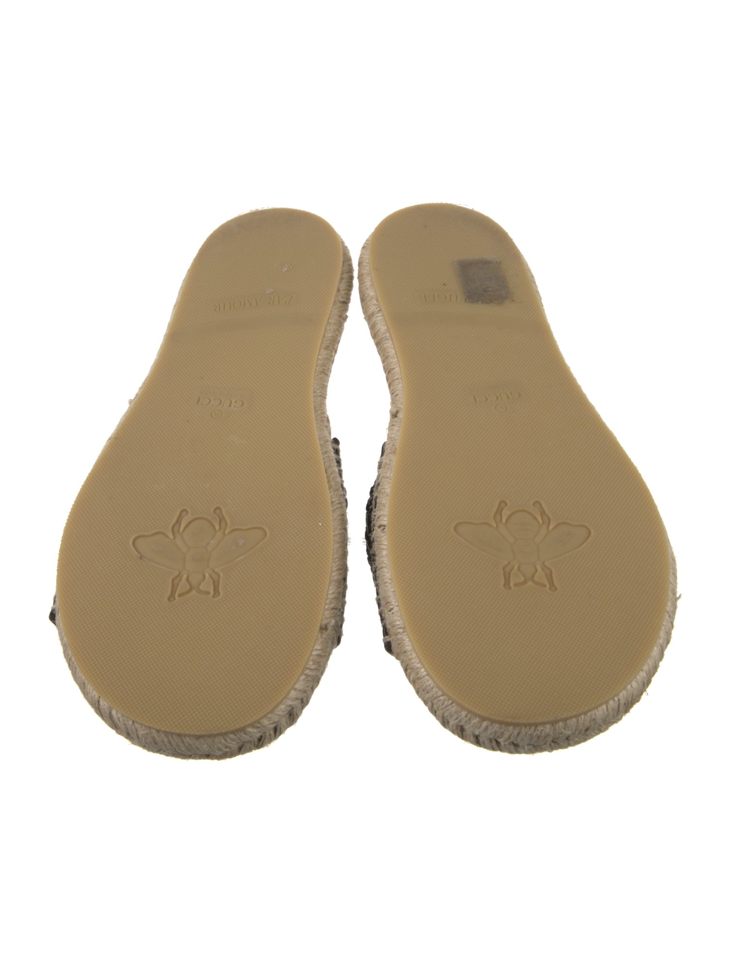 Gucci Double G Logo Straw Espadrilles