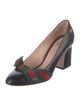 Gucci Web Accent Leather Pumps