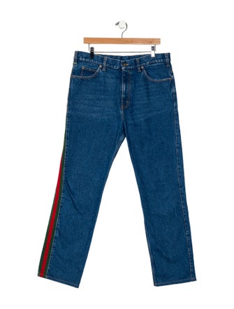 Gucci Web Accent Straight-Leg Jeans