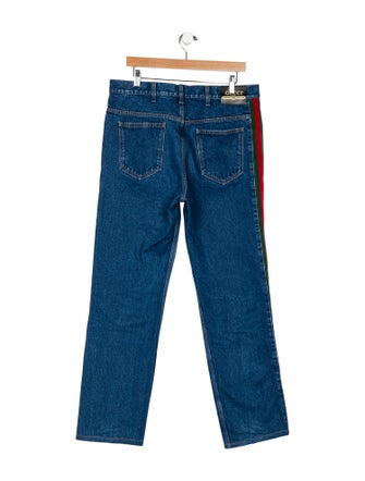 Gucci Web Accent Straight-Leg Jeans