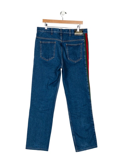 Gucci Web Accent Straight-Leg Jeans