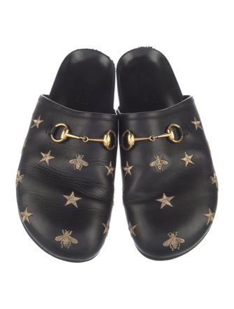 Gucci Horsebit Accent Leather Slippers