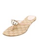 Gucci GG Canvas Leather Flip Flops