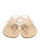 Gucci GG Canvas Leather Flip Flops