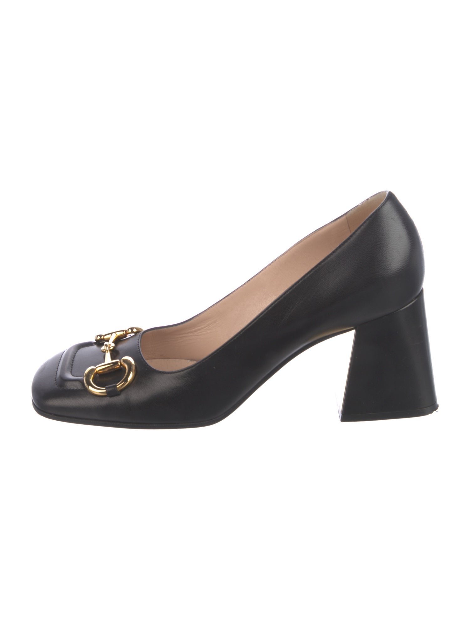 Gucci Horsebit Accent Leather Pumps