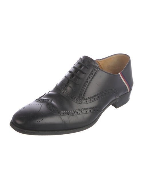 Gucci Sylvie Web Accent Leather Brogues