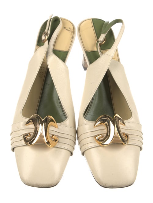 Gucci 1955 Horsebit Accent Leather Slingback Pumps