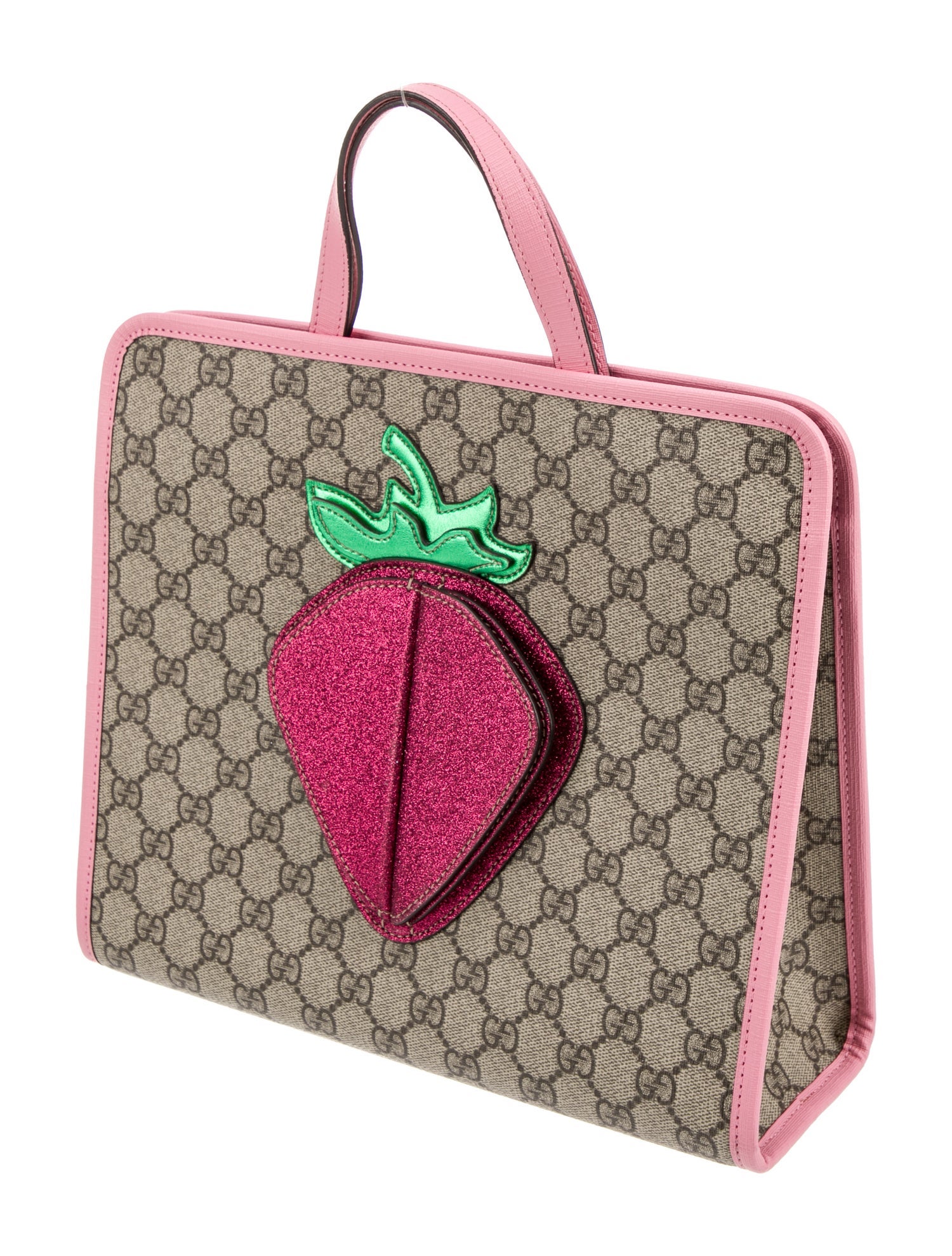 Gucci Girls' GG Supreme Strawberry Tote