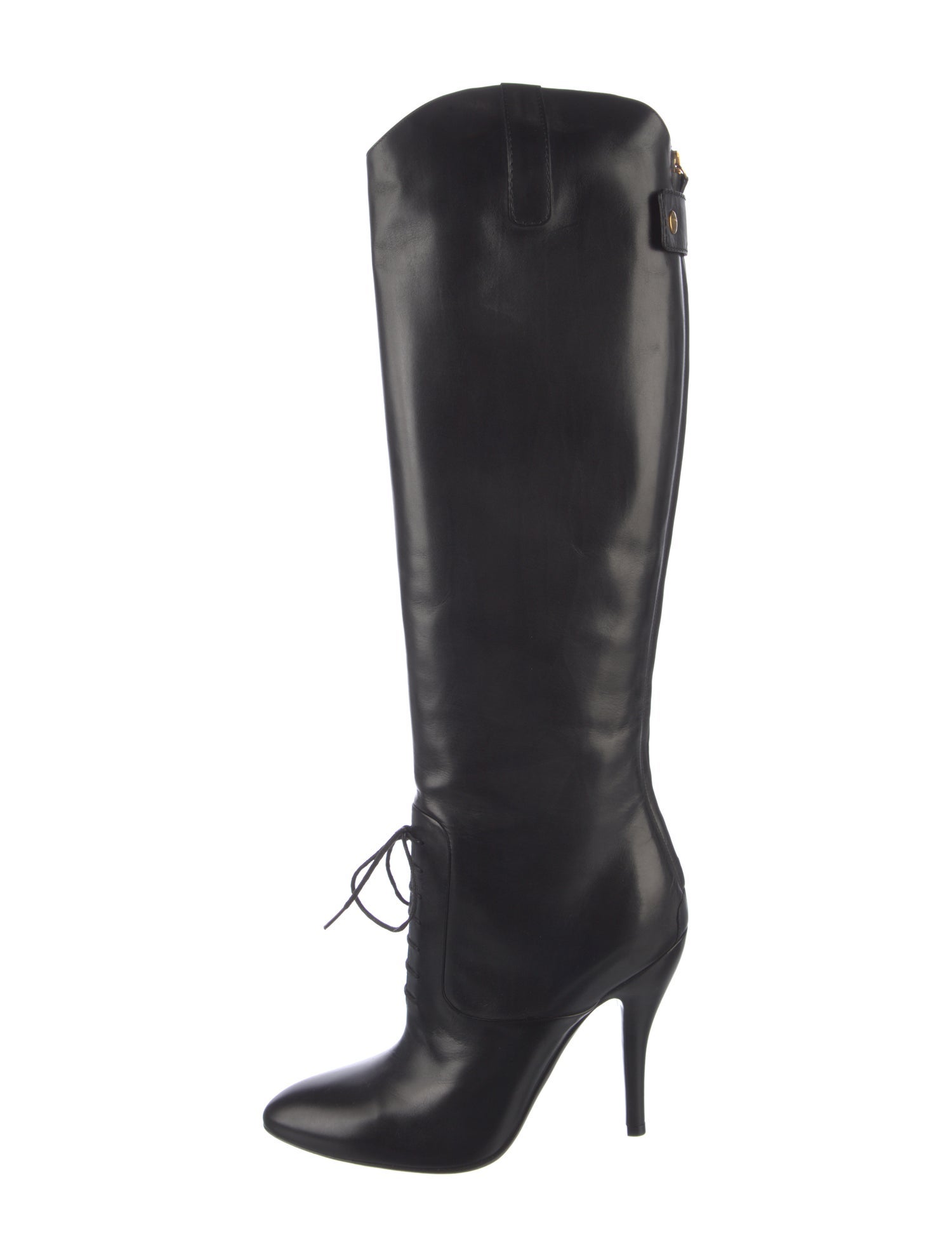 Gucci Interlocking G Logo Leather Lace-Up Boots