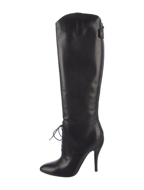Gucci Interlocking G Logo Leather Lace-Up Boots