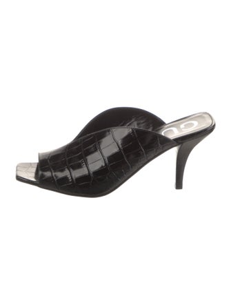 Gucci Embossed Leather Mules