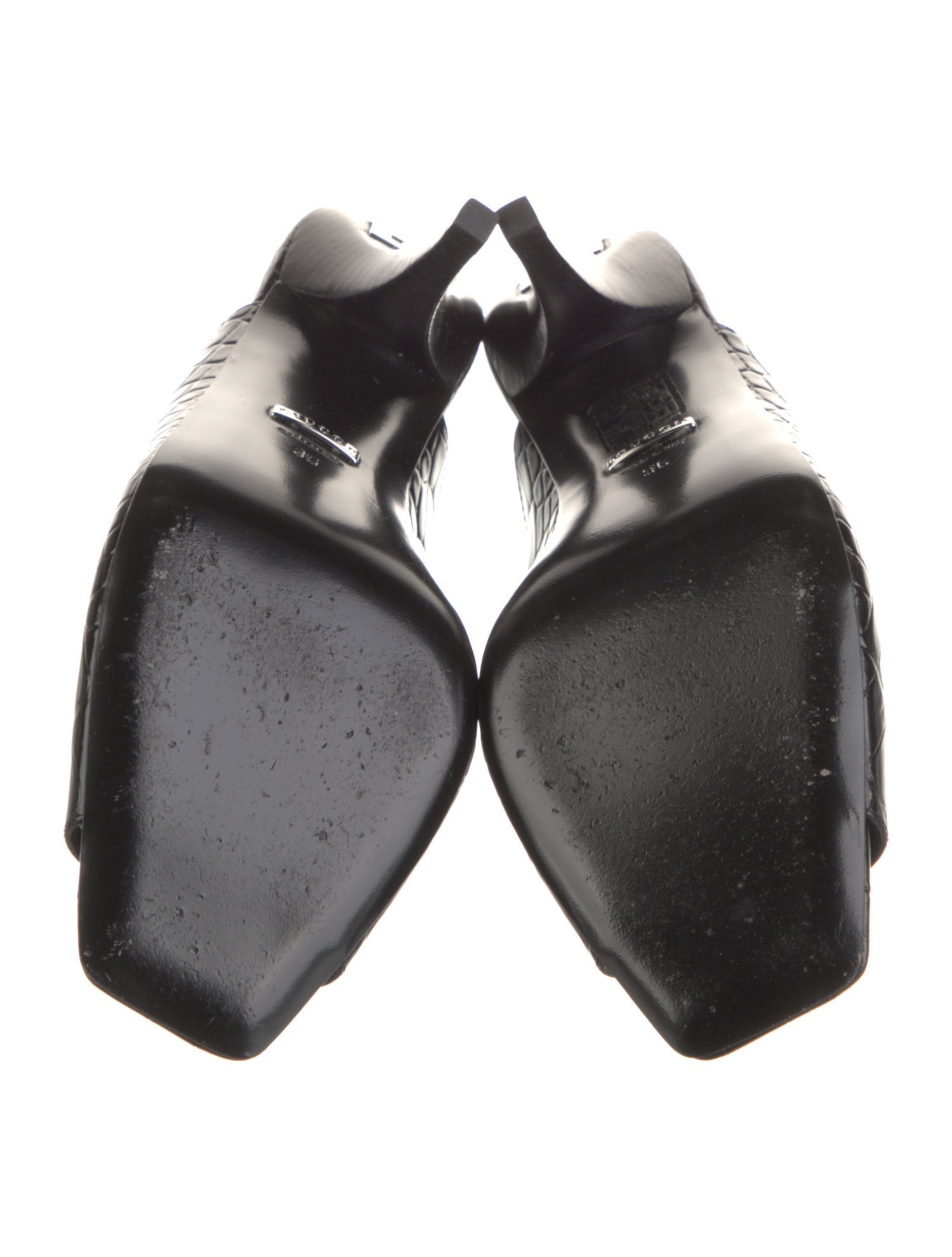 Gucci Embossed Leather Mules