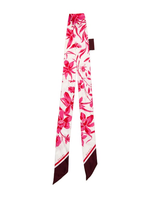 Gucci Silk Floral Print Scarf