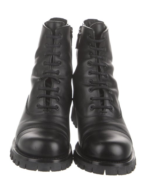 Gucci Interlocking G Logo Leather Combat Boots