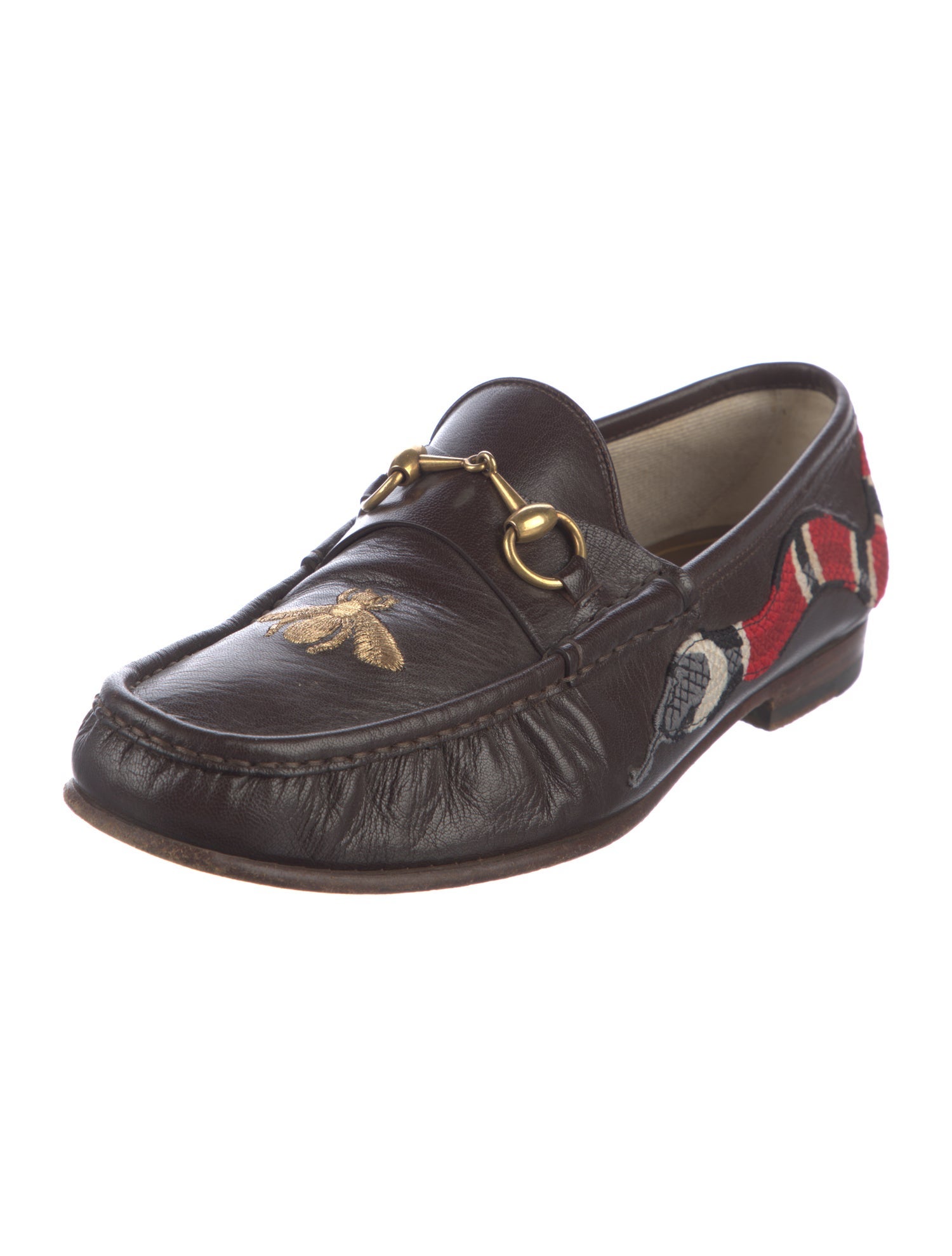 Gucci Horsebit Accent Leather Dress Loafers
