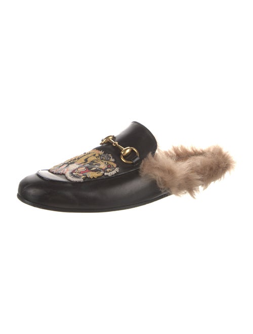 Gucci Horsebit Accent Leather Slippers