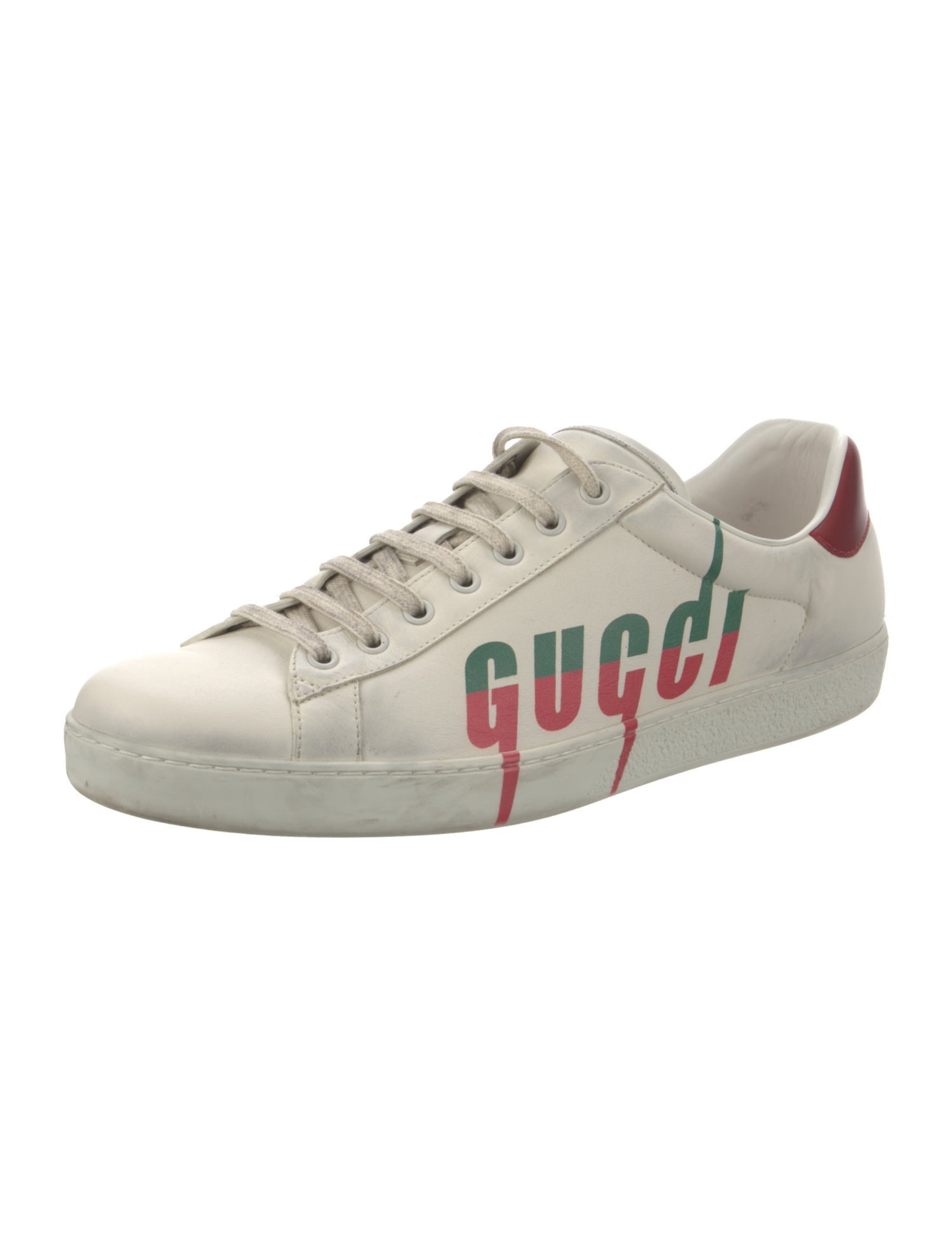 Gucci Leather Graphic Print Sneakers