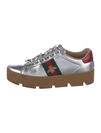 Gucci Web Accent Leather Sneakers