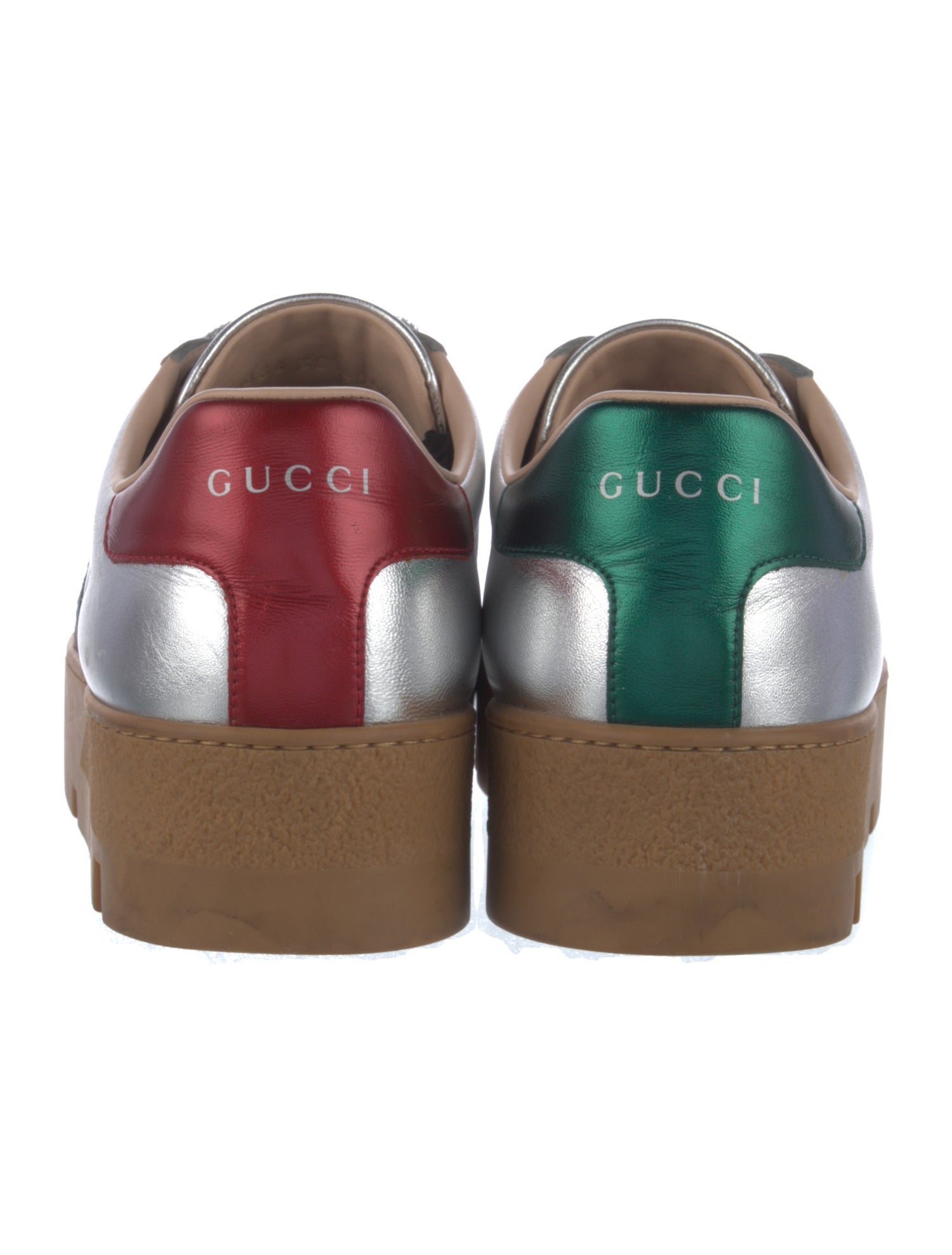 Gucci Web Accent Leather Sneakers