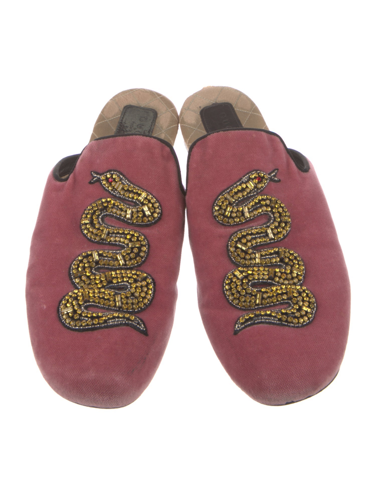 Gucci GG Crystal Velvet Mules