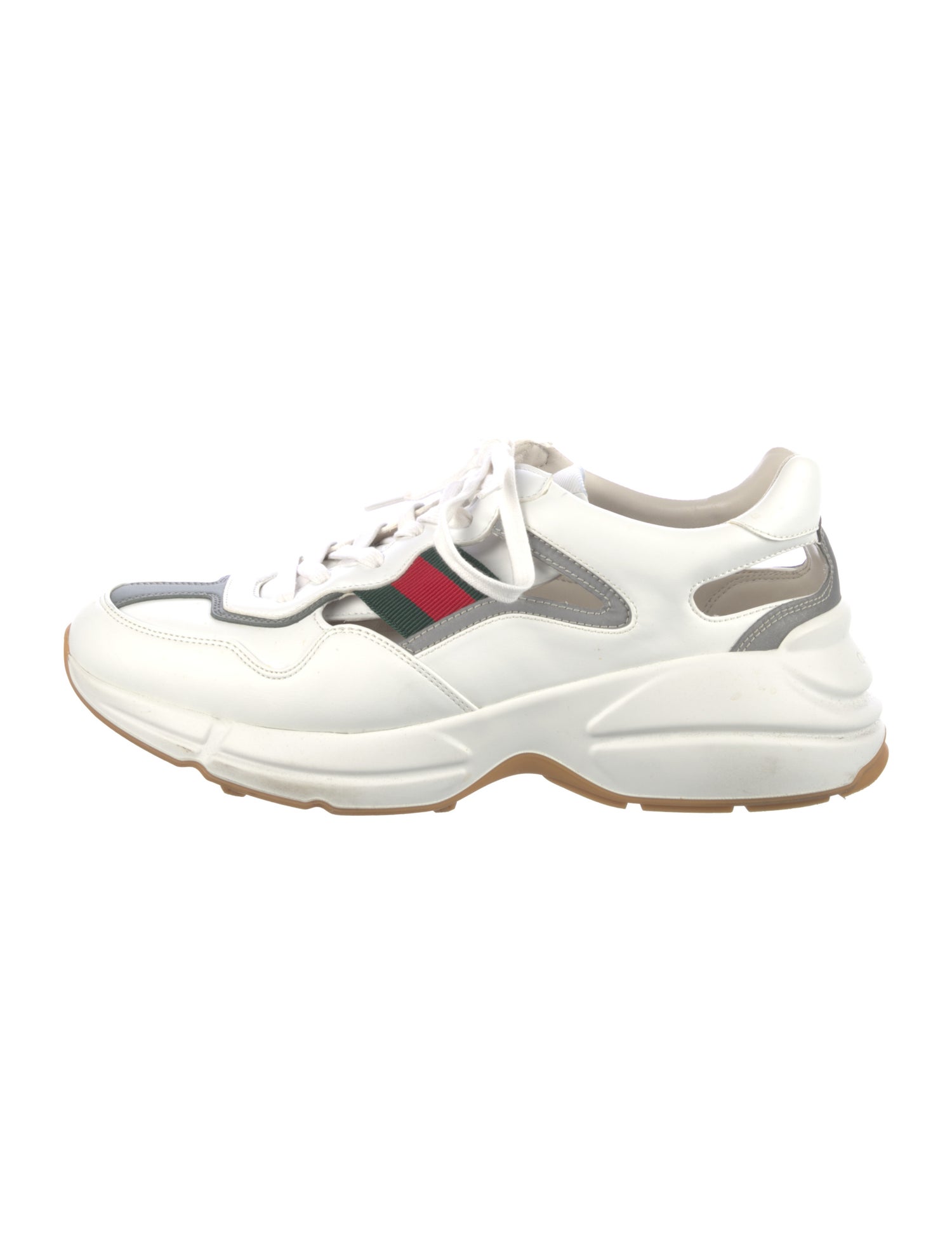 Gucci Web Accent Leather Sneakers