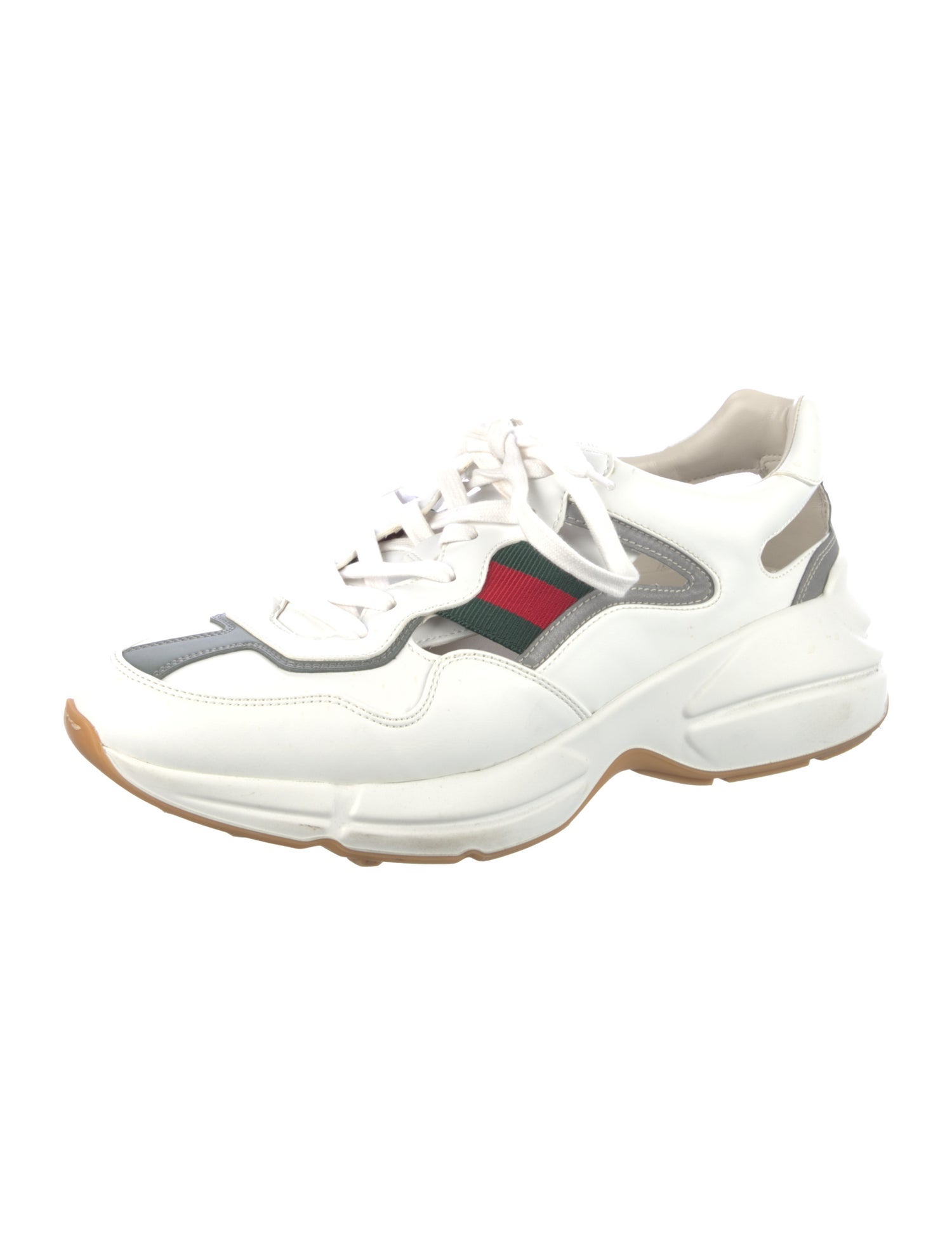 Gucci Web Accent Leather Sneakers