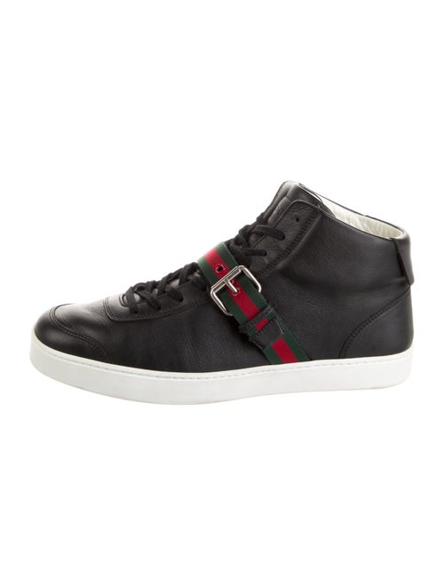 Gucci Web Accent Leather Sneakers
