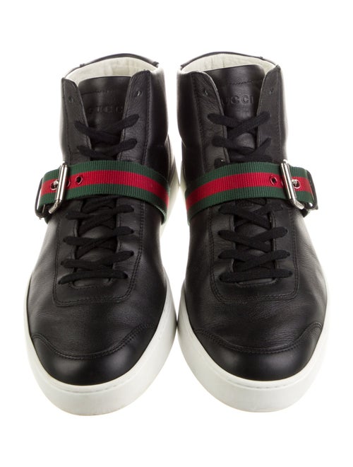 Gucci Web Accent Leather Sneakers