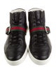 Gucci Web Accent Leather Sneakers